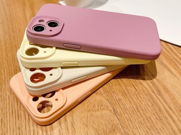 Liquid silicone cases for iphone 14pro solid color simple style hot soft back cover