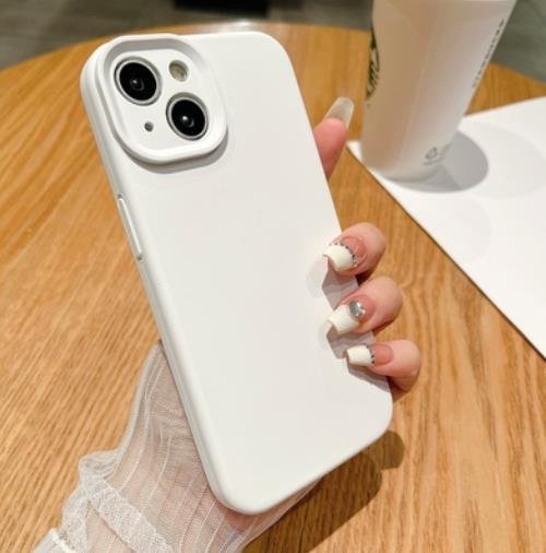 Liquid silicone case for iphone 14 solid color soft back cover women and men style