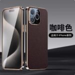 Genuine leather case for iPhone14promax men business style phone case