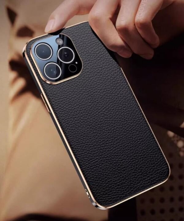 Genuine leather case for iPhone14promax men business style phone case